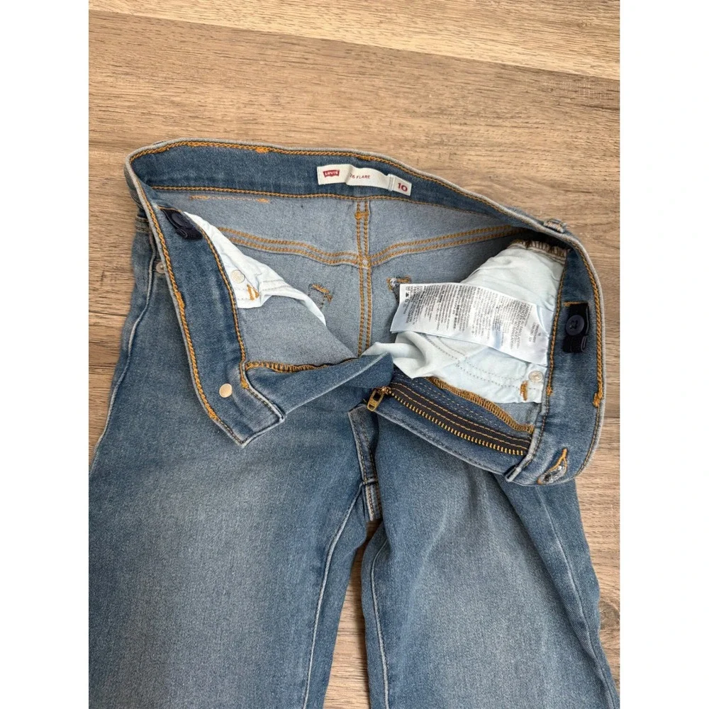 NWT Levi's 726 High Rise Flare Jeans Girls Size 10 Light Wash Stretch Denim